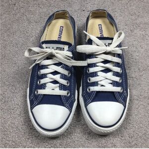 Converse Navy Blue and White Low Top Sneakers